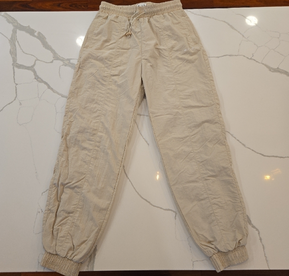 Wilo The Label Parachute Track Jogger Pants Womens Size Small Tan
